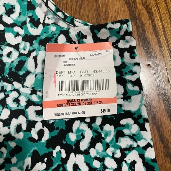 Kasper Ladies Green/White/black Tank, NWT Size 3X - Picture 7 of 10